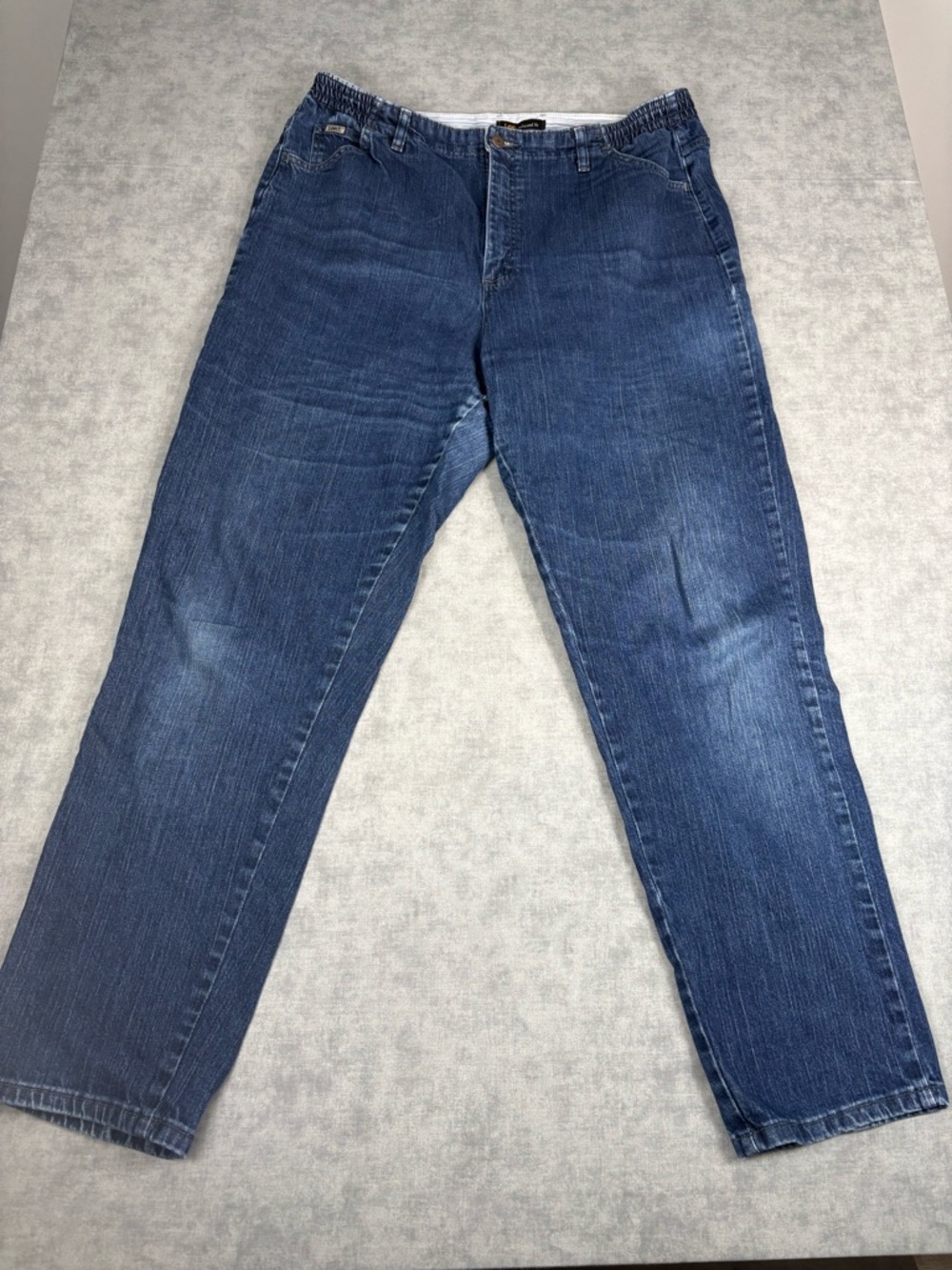 Lee Relaxed Fit Jeans Womens 18 Long Blue Denim Stretch Straight Leg
